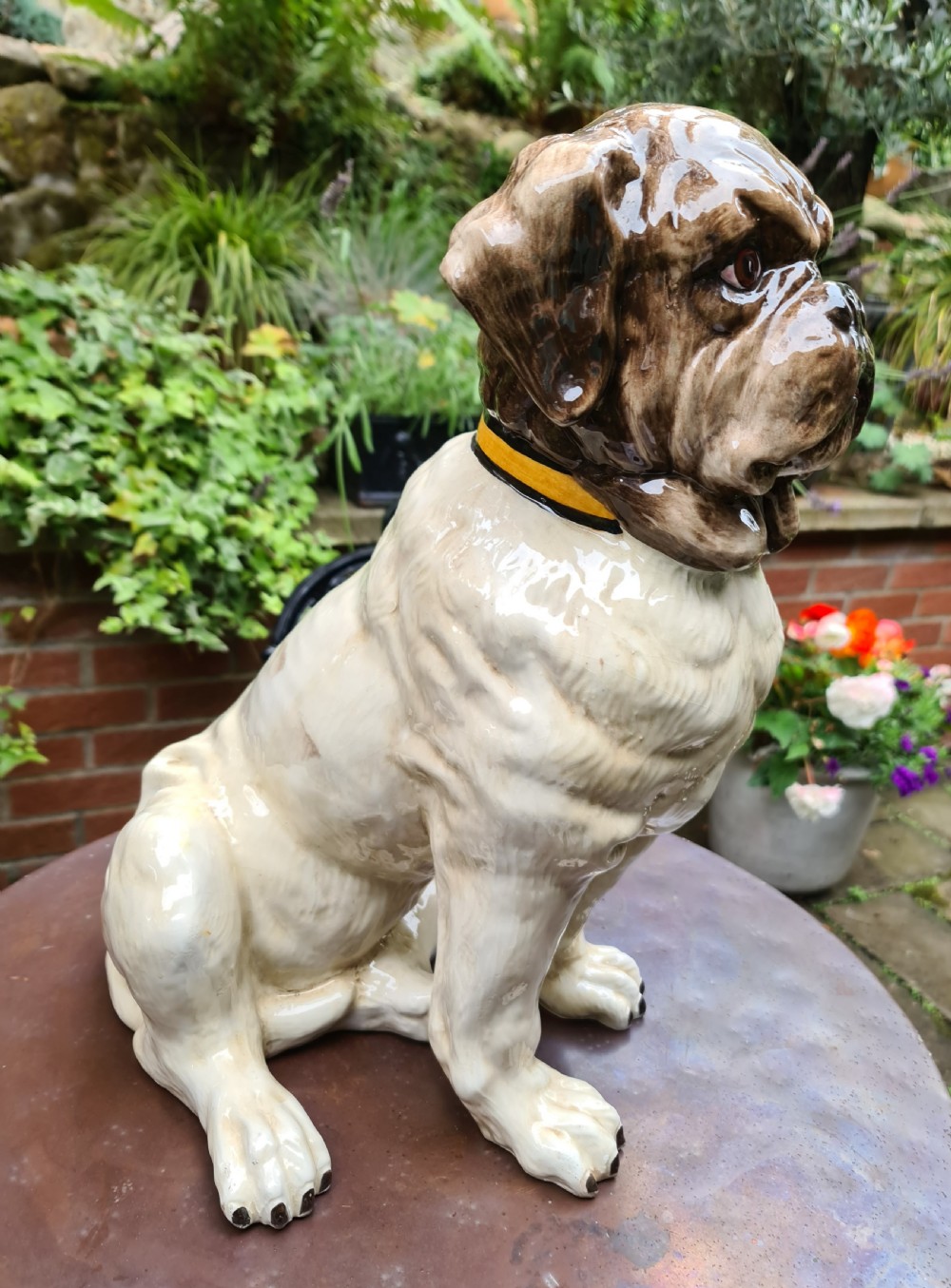 Lifesize Ceramic Pug c1940 View II