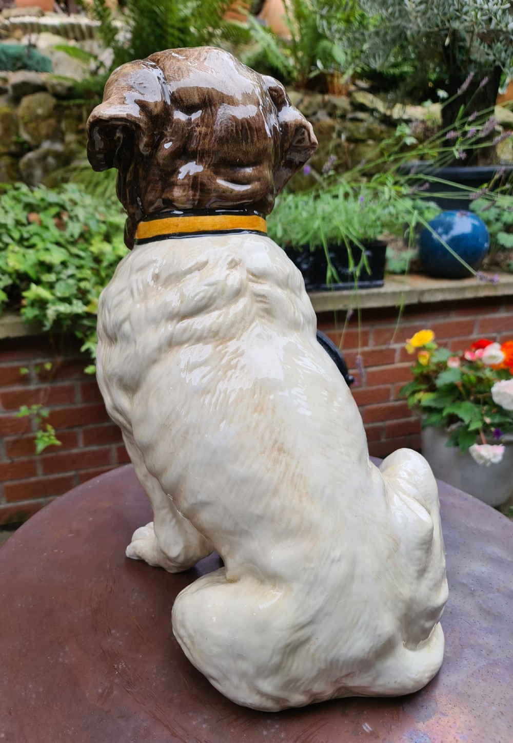 Lifesize Ceramic Pug c1940 View V