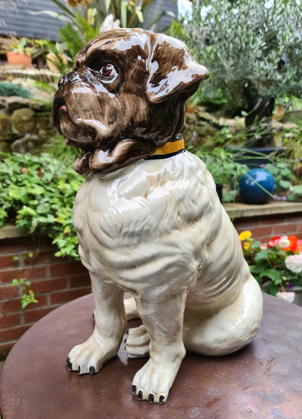 Lifesize Ceramic Pug c1940 View VII