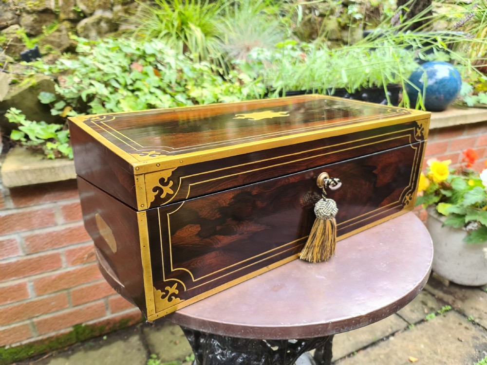 Large Campaign Rosewood Writing Slope c1820