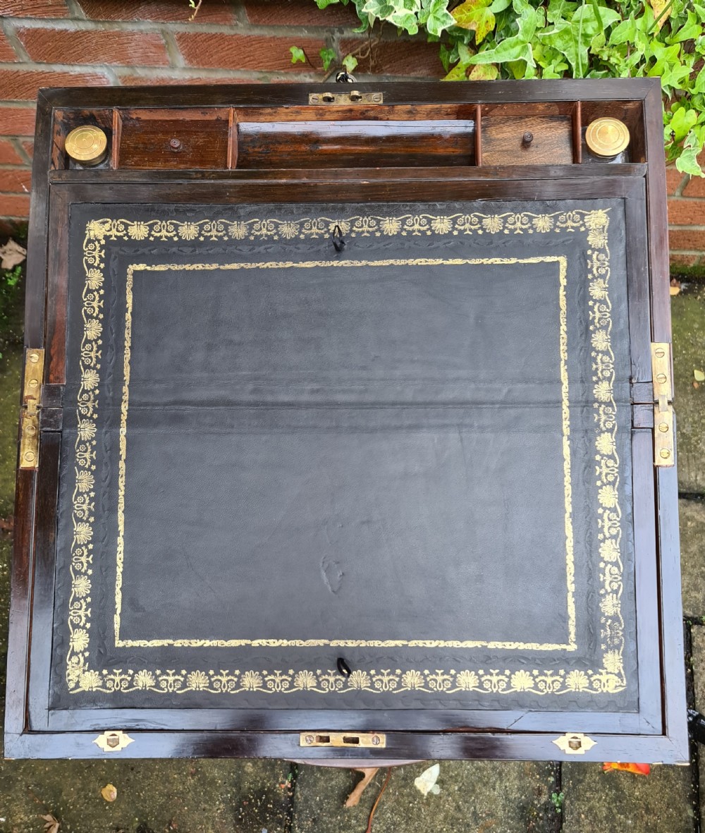 Large Campaign Rosewood Writing Slope c1820 View IV
