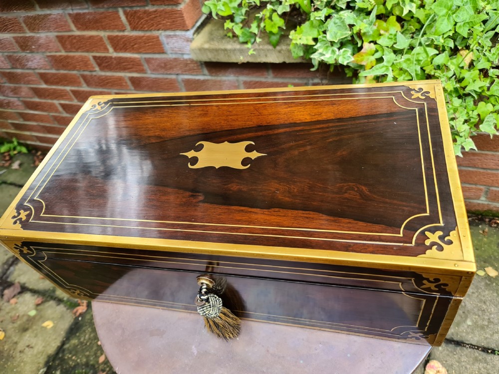 Large Campaign Rosewood Writing Slope c1820 View IX