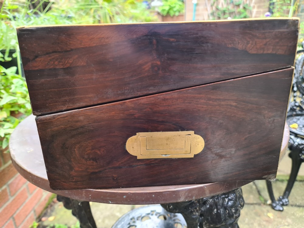 Large Campaign Rosewood Writing Slope c1820 View XI