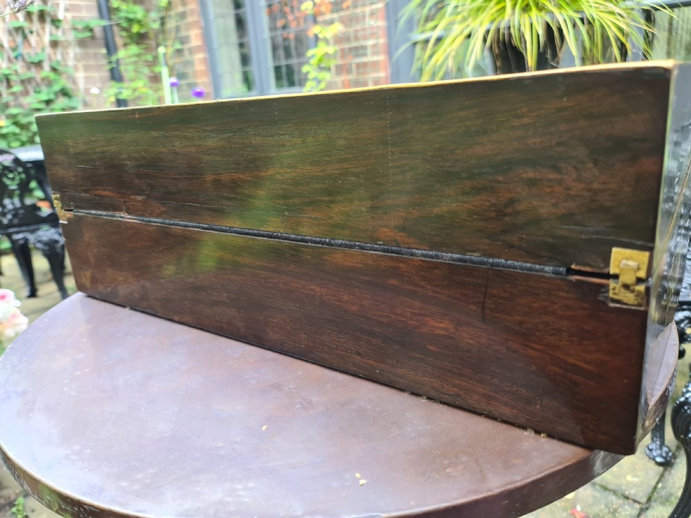 Large Campaign Rosewood Writing Slope c1820 View XII