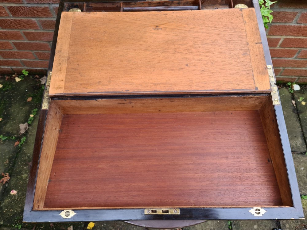 Large Campaign Rosewood Writing Slope c1820 View XIV