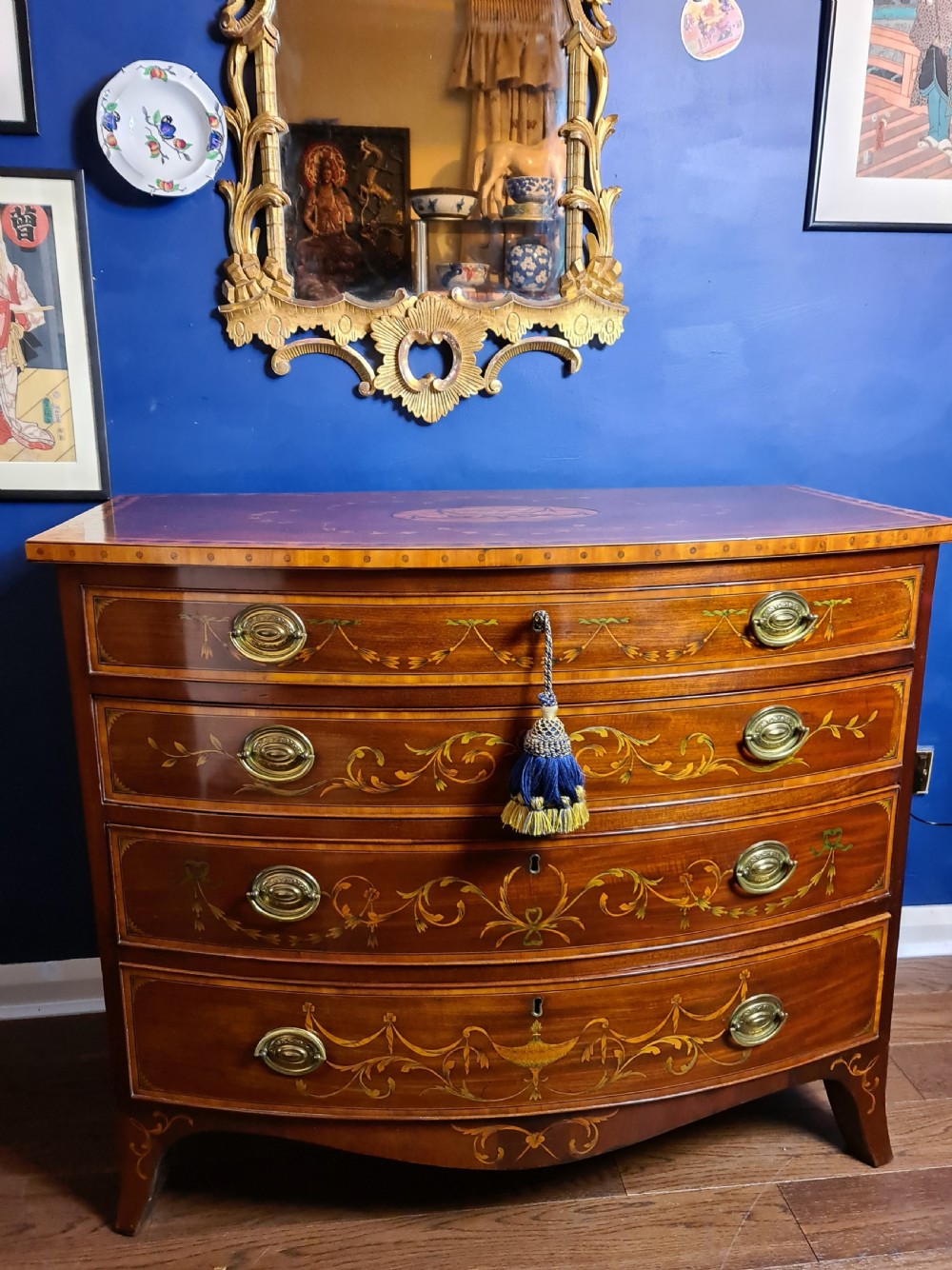 Handsome 18th Century Marquetry Chest View II