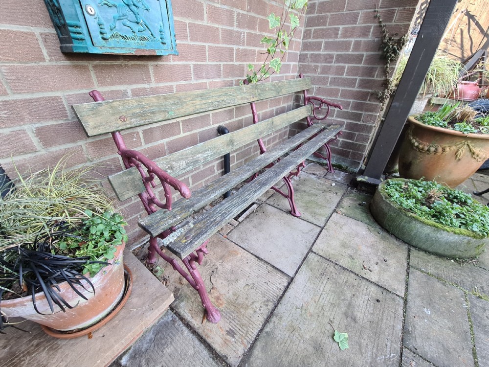 19th Century French Faux Bois Garden Bench View III