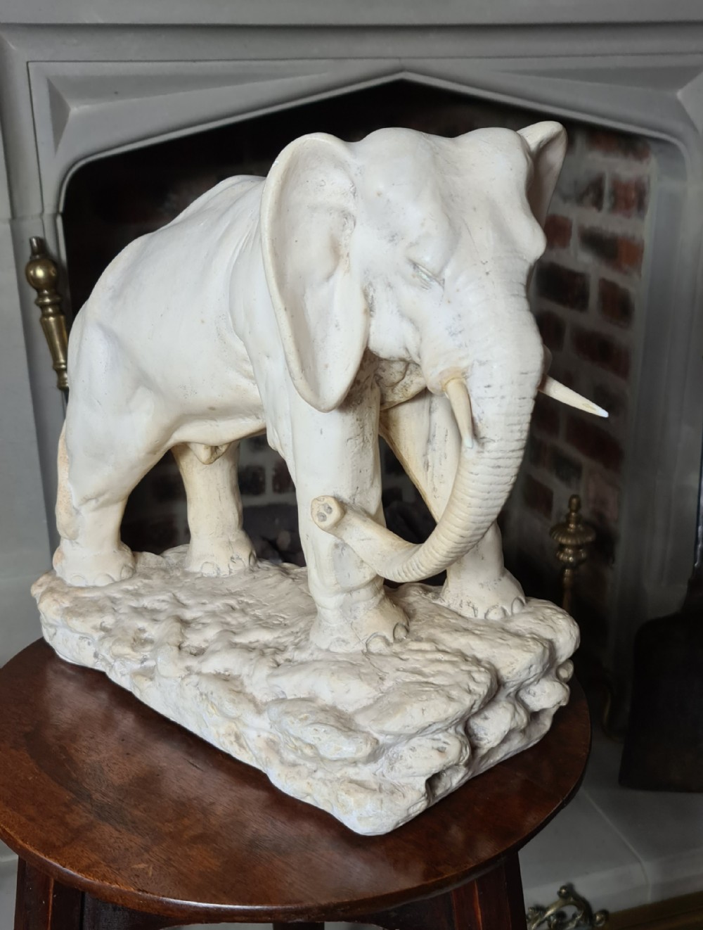 Well Modelled Large Plaster Elephant