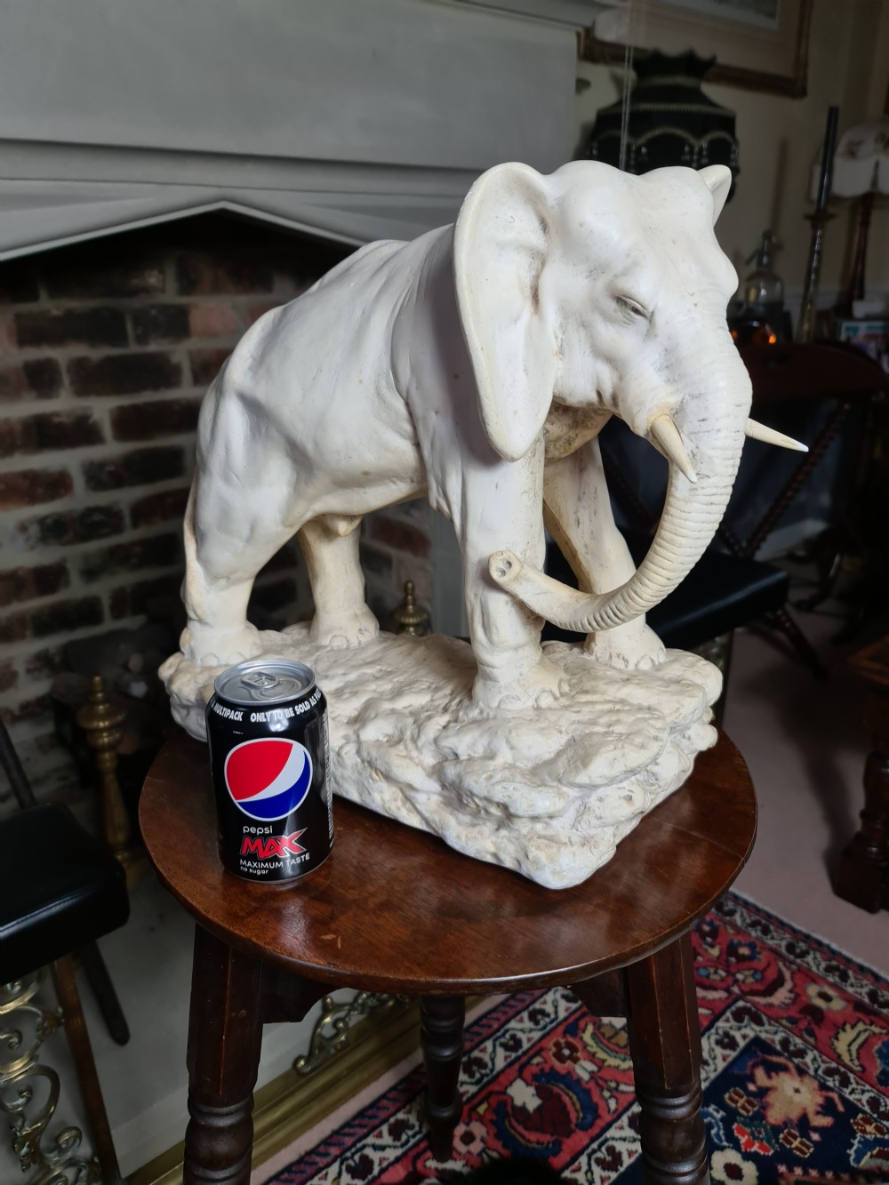 Well Modelled Large Plaster Elephant View II