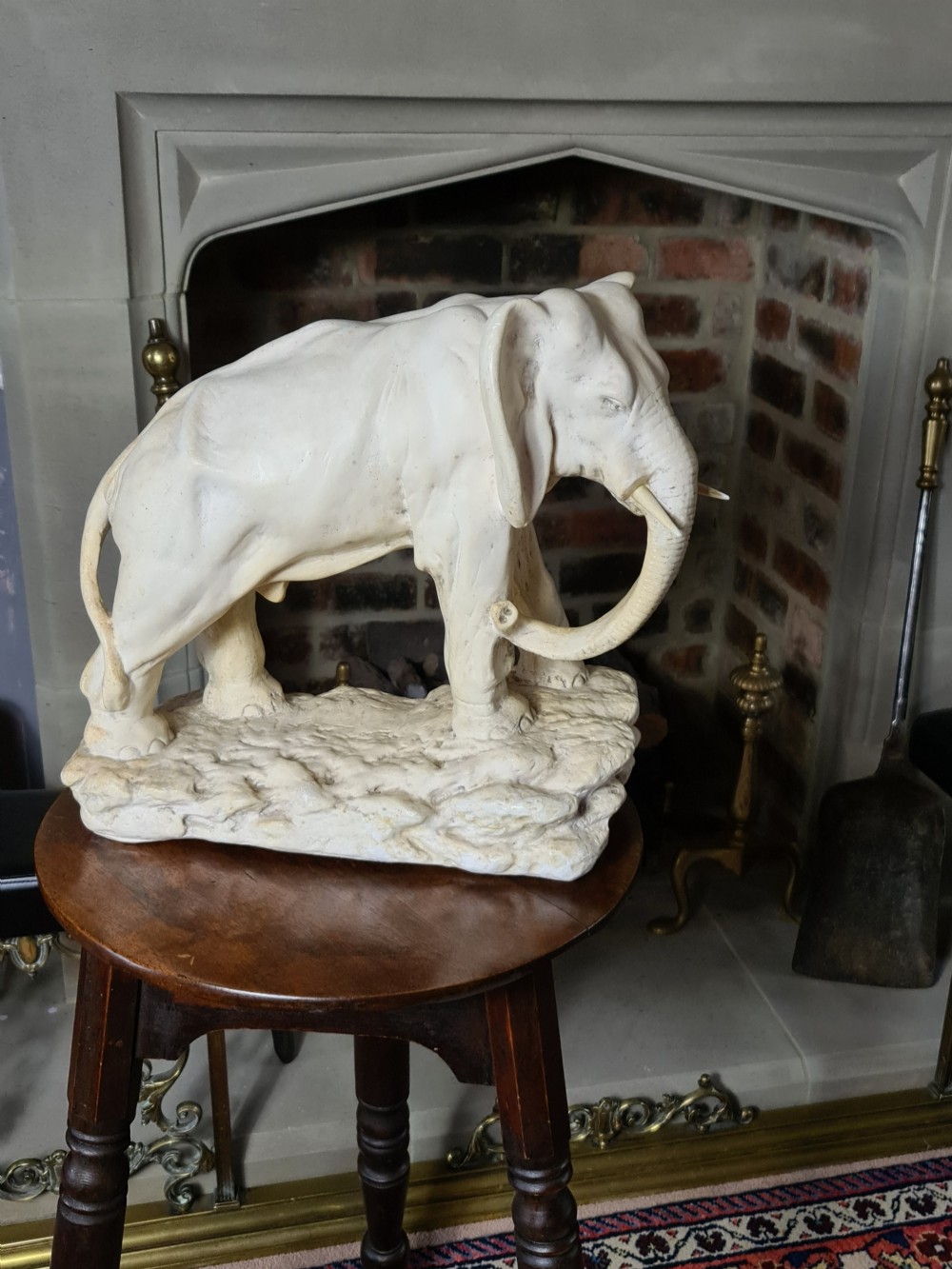 Well Modelled Large Plaster Elephant View X