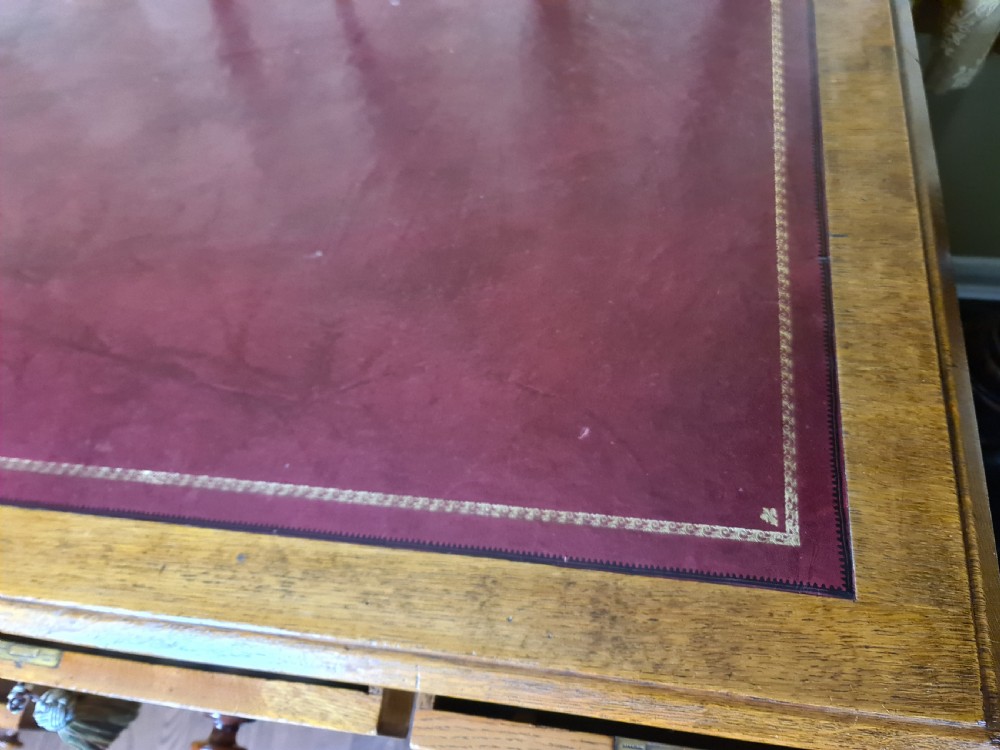 Good Quality Victorian Oak Pedestal Desk View VI