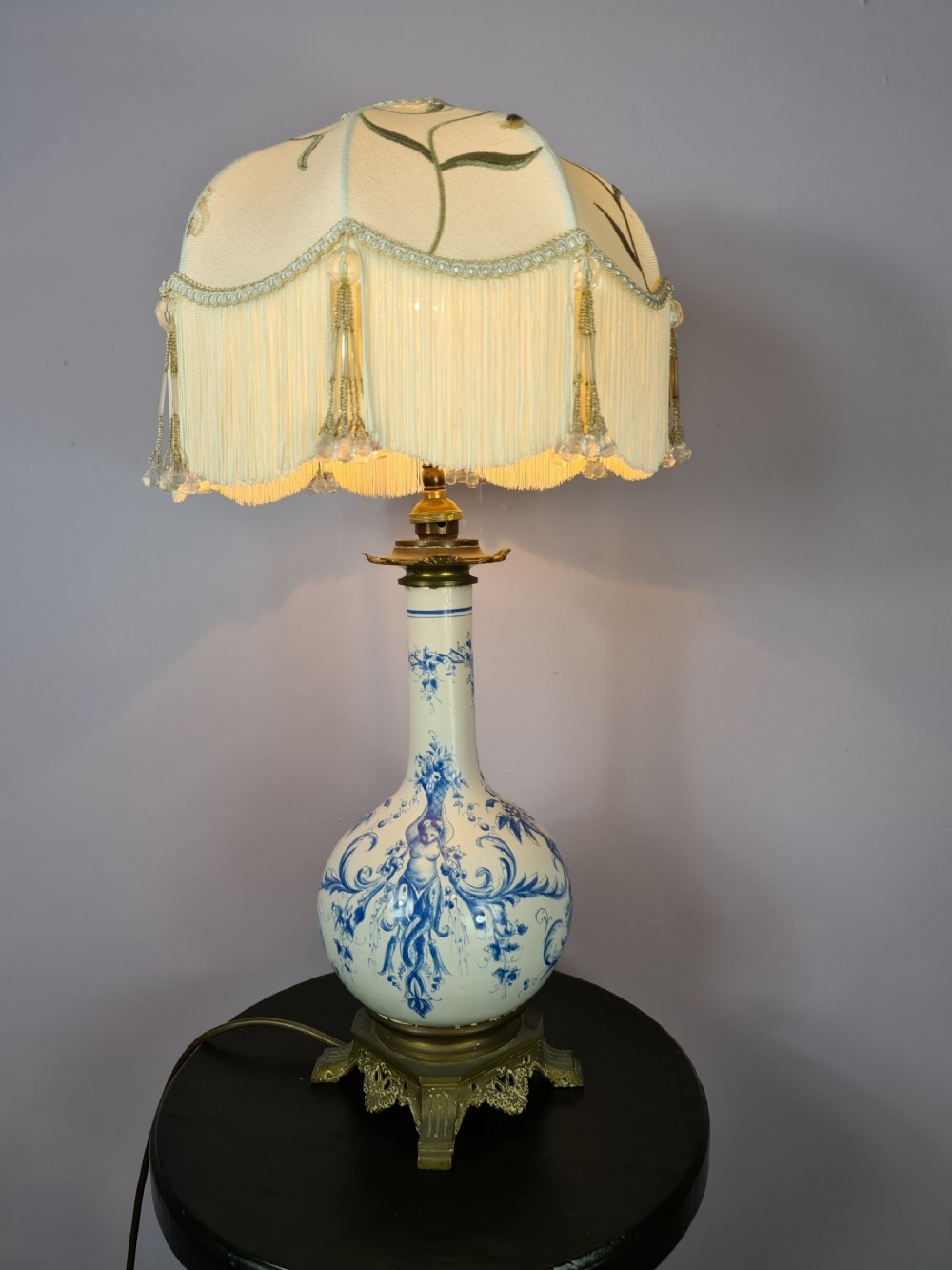 Blue and White Bottle Vase Table Lamp