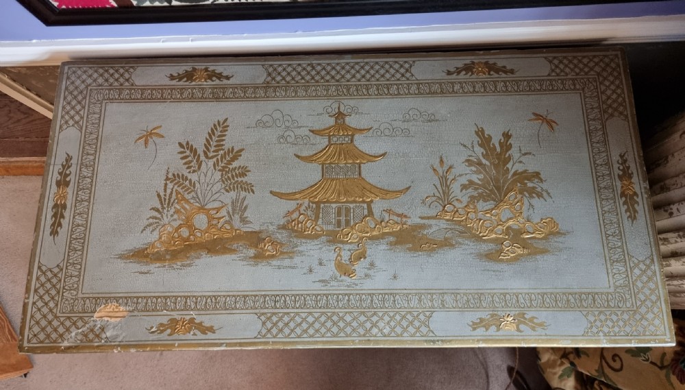 19th Century Painted Chinoiserie Chest in Gilt and Grey View VI