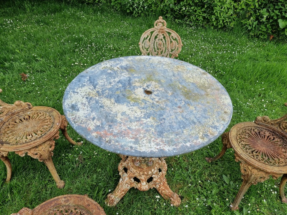 Set 4 Victorian Cast-iron Garden Chairs with Cast-iron Bistro Table View III