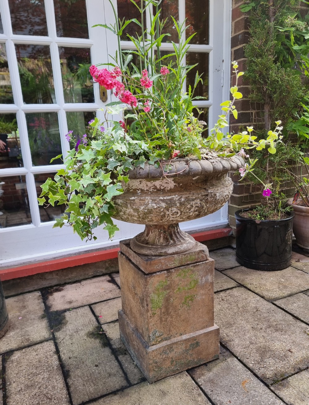 Handsome 19th Century Terracotta Urn and Pedestal, Fully Stamped View V