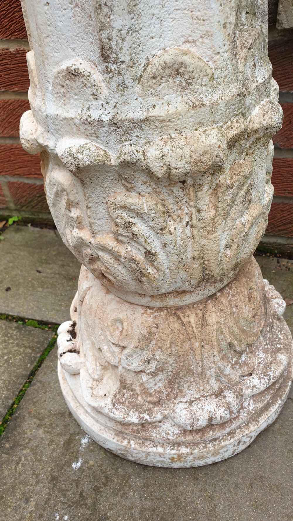 Stone Garden Column with Armillary View II