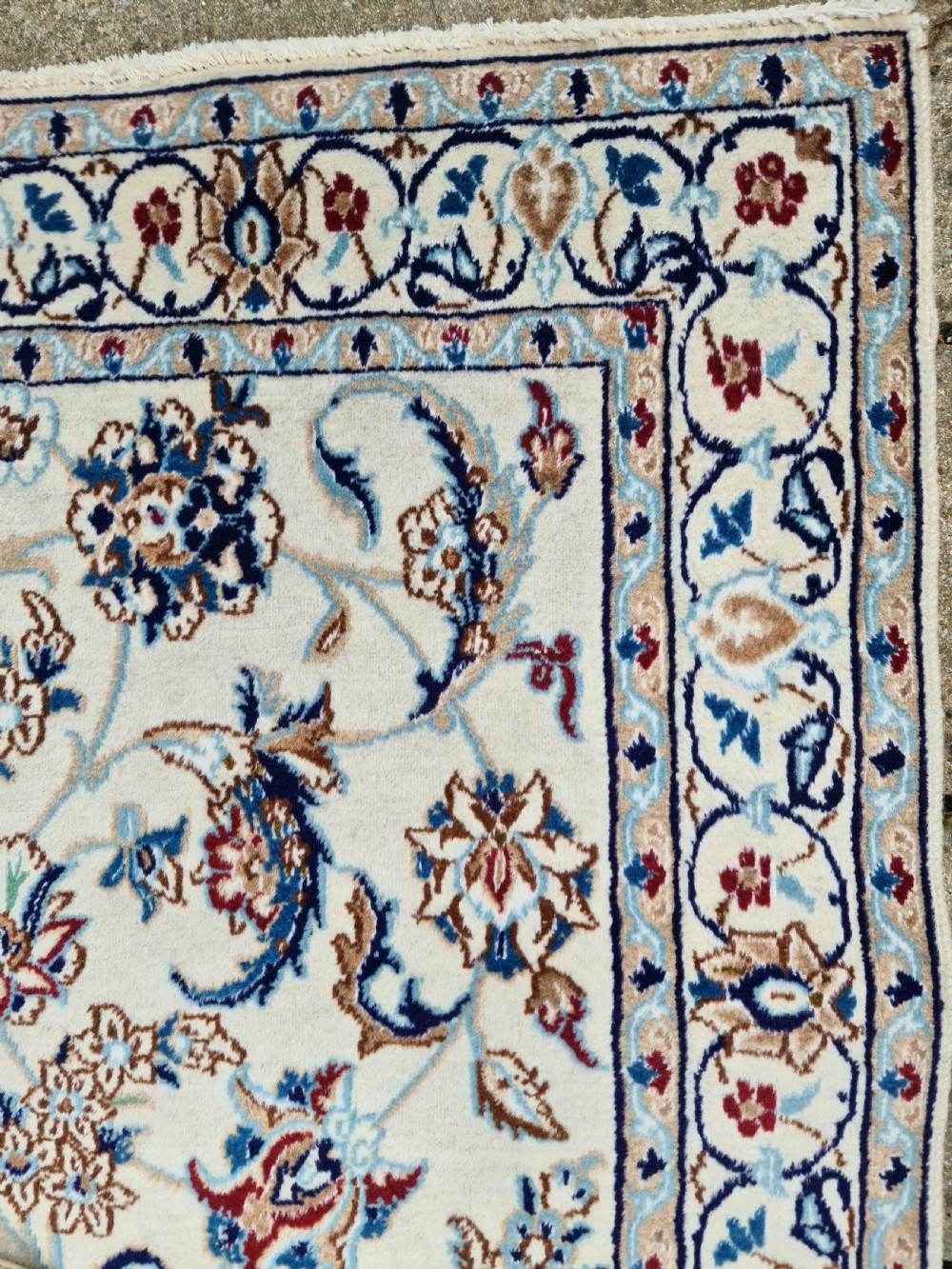 Beautiful Persian Nain Rug c1930 View III