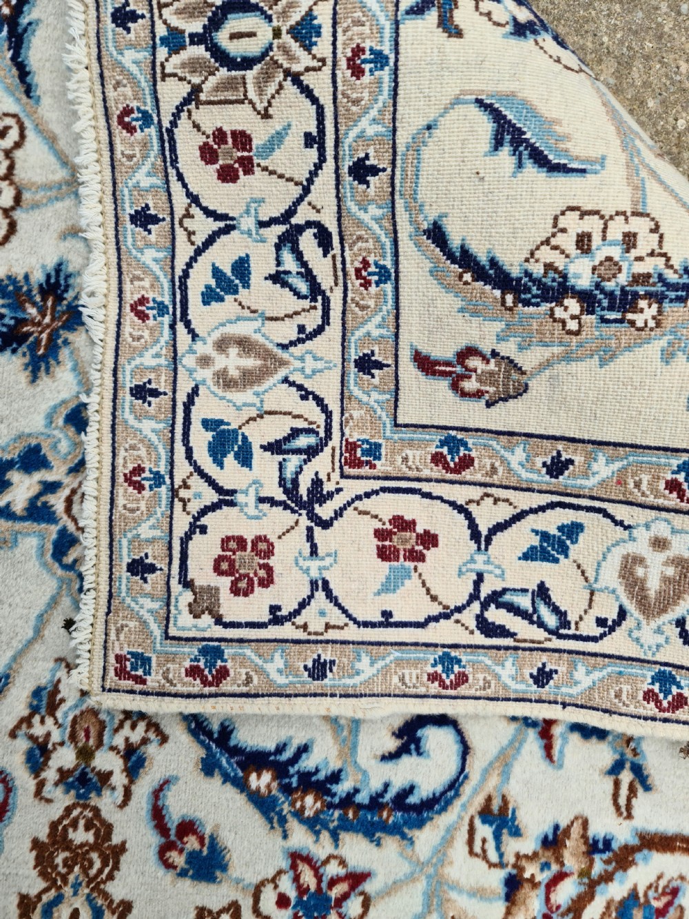 Beautiful Persian Nain Rug c1930 View IV