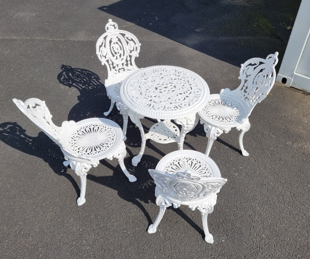 Heavy Cast-iron Set of Garden Table and Four Chairs View VI