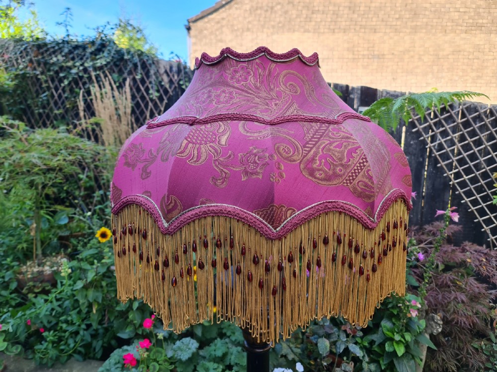 A large Black Lacquered Standard Lamp with Chinoiserie Design View VIII