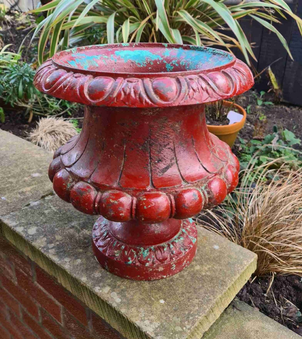 Large Unusual Painted French Urn 19th Century