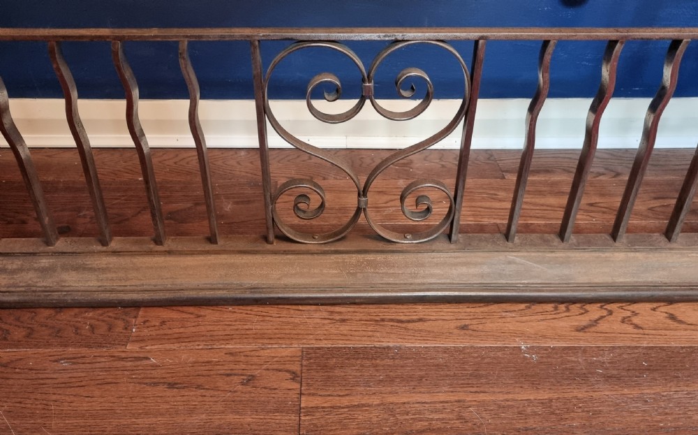 Fine Quality Wrought Iron Club Fender with Green Leather Seat View VI