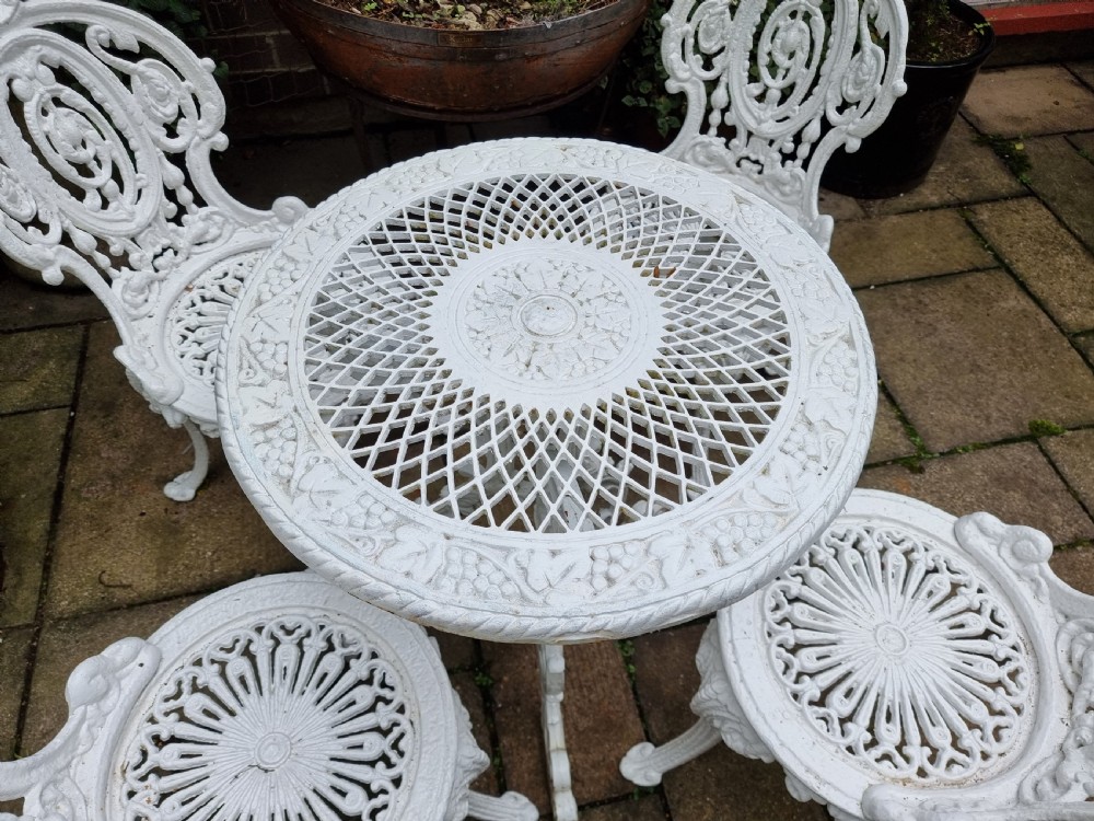 Heavy Cast-iron Set of Garden Table and Four Chairs View III