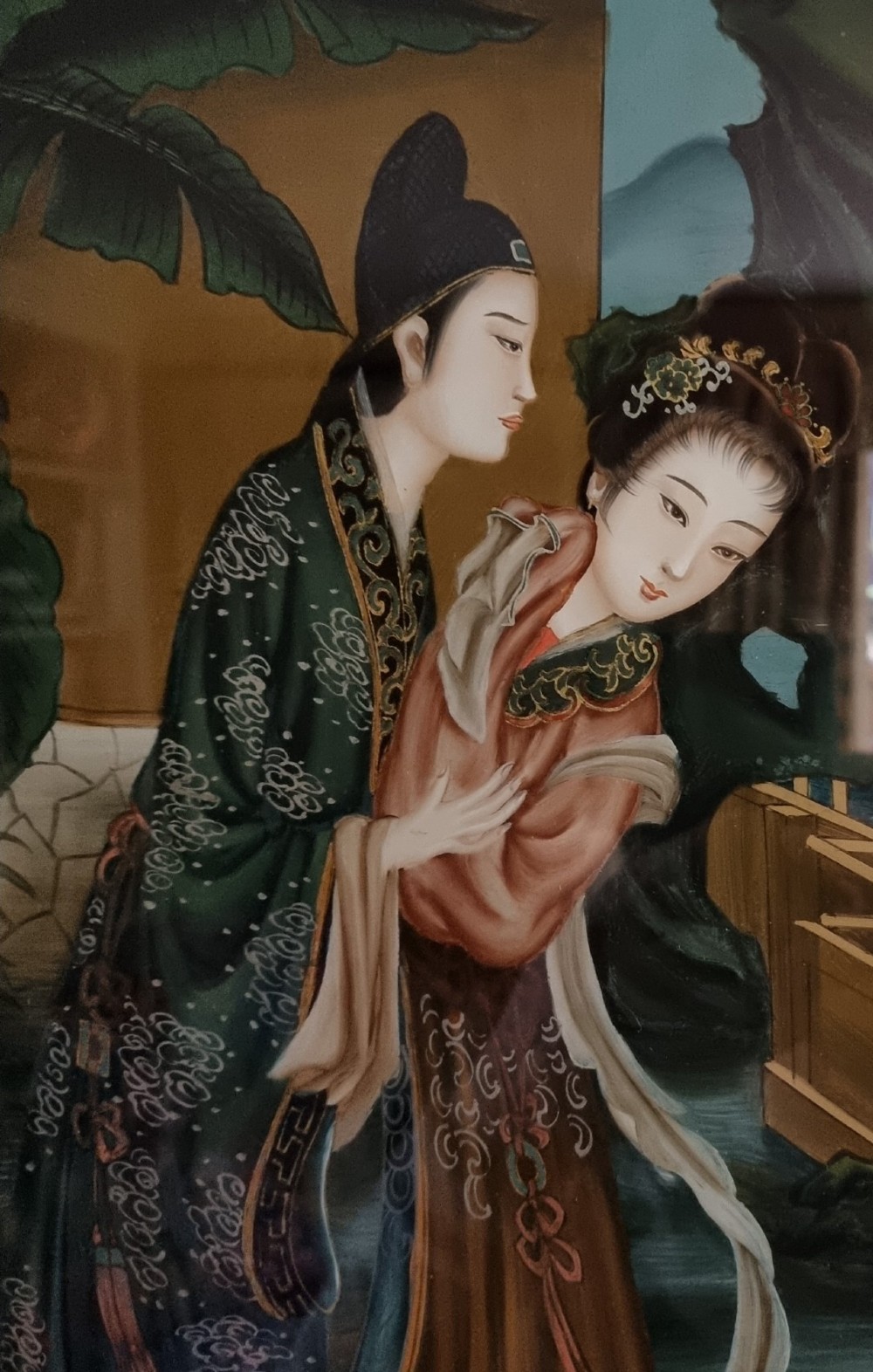 Set of Three Chinese Reverse Paintings on Glass View V