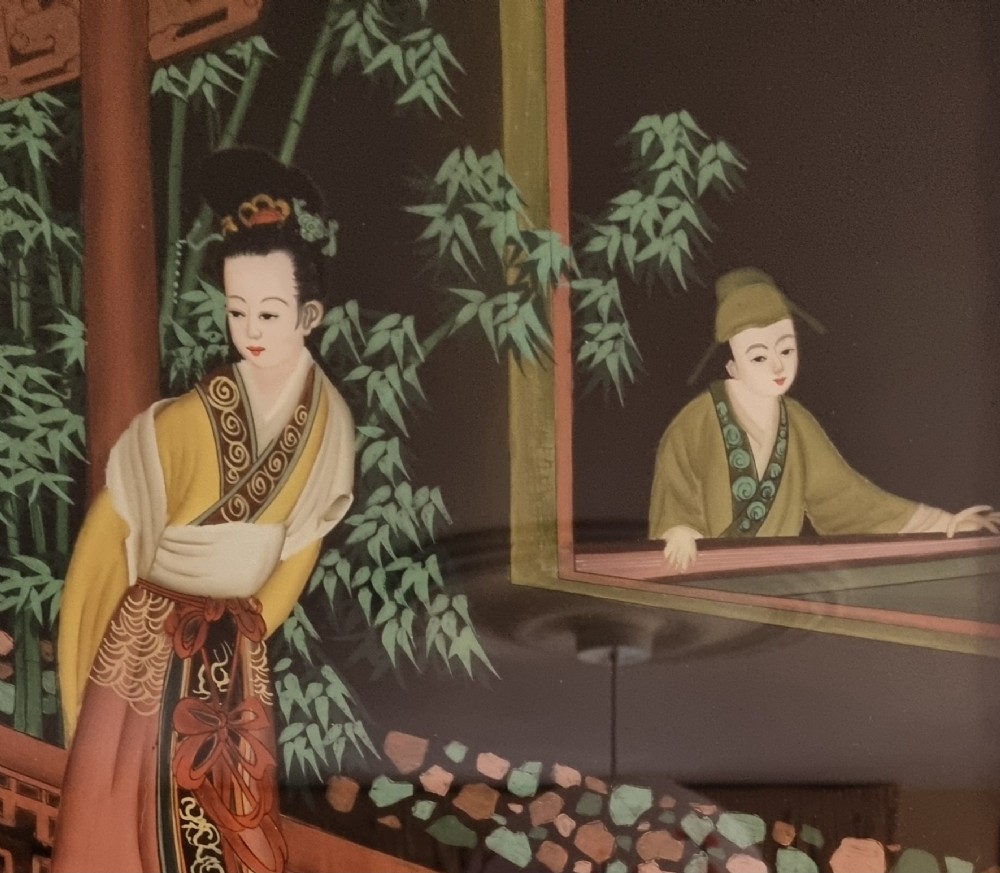 Set of Three Chinese Reverse Paintings on Glass View VI