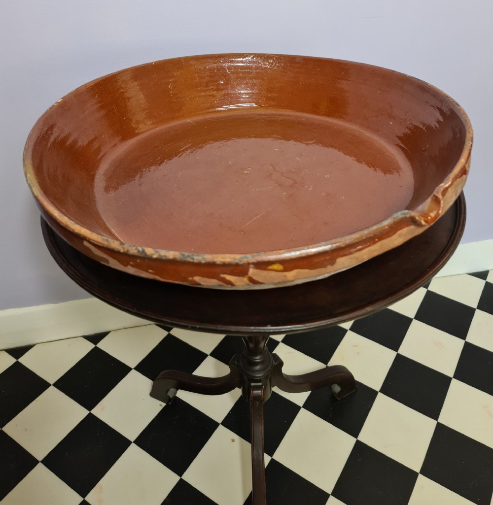 Large 19th c French Slipware Terracotta Dish