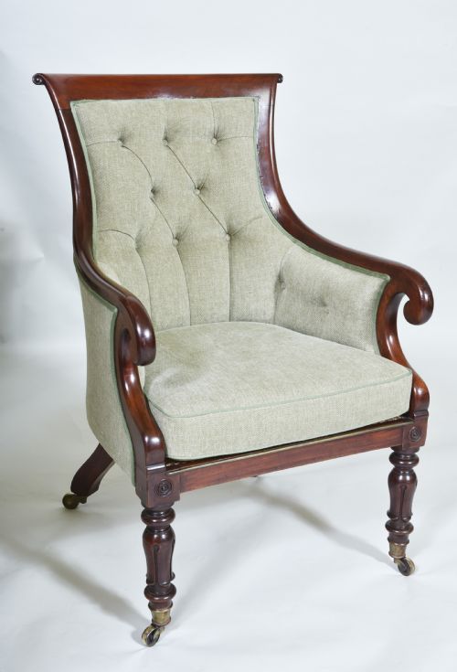 19th Century Mahogany Library Chair
