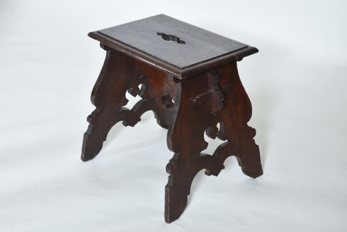 ANTIQUE OAK STOOL - ADDITIONAL PHOTO 1