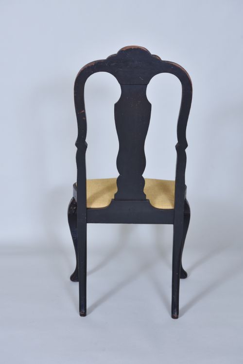 PAIR OF ANTIQUE BLACK LACQUER CHAIRS - ADDITIONAL PHOTO 8