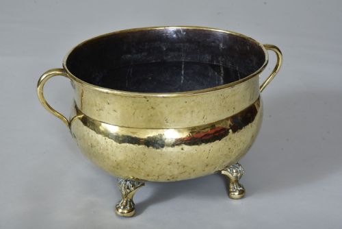 Large Late 18th Century Brass Wine Cooler or Jardinière