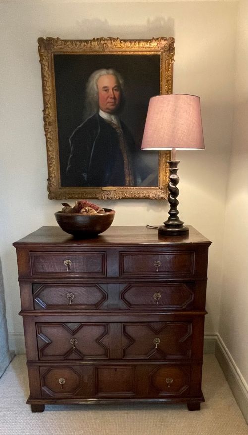 17th Century Oak Geometric Front Chest of Drawers