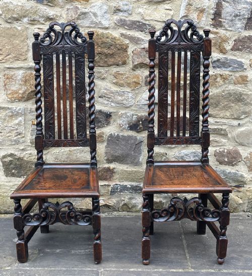 Pair of 17th Century Oak Chairs