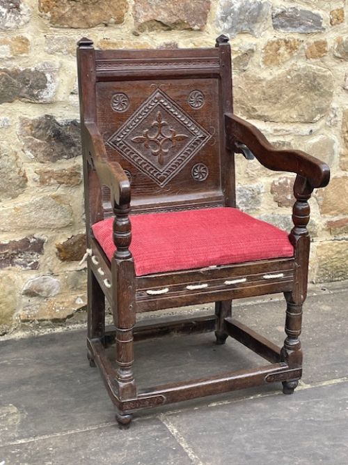 17th Century Oak Wainscot Armchair