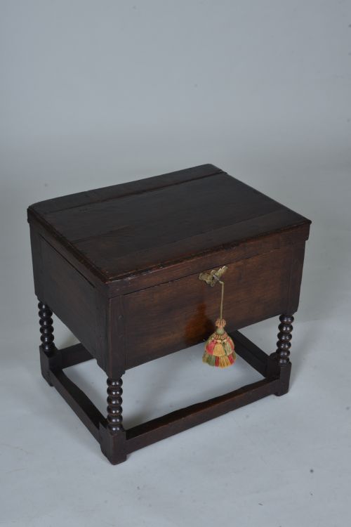 17th Century Oak Box Stool