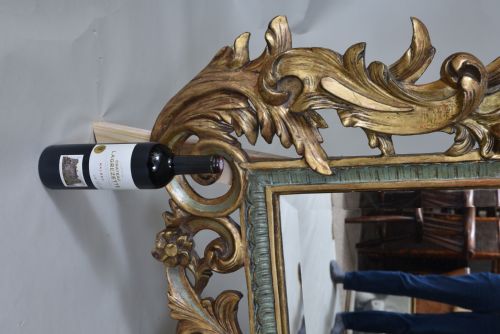 VERY LARGE ANTIQUE CARVED AND GILDED MIRROR - ADDITIONAL PHOTO 2
