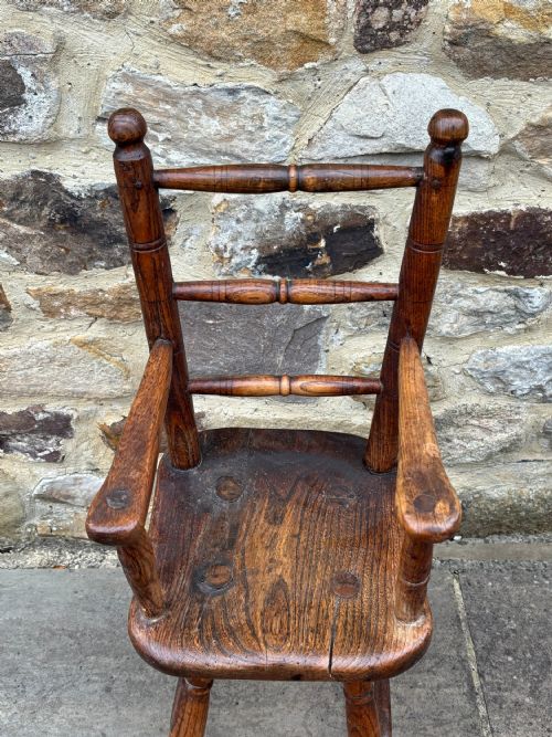 FOLK ART CHILDS HIGH CHAIR - ADDITIONAL PHOTO 2