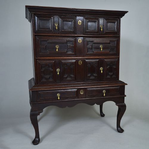 SMALL LATE 17TH CENTURY OAK CHEST ON STAND - ADDITIONAL PHOTO 2