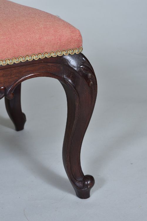19TH CENTURY UPHOLSTERED MAHOGANY STOOL - ADDITIONAL PHOTO 2