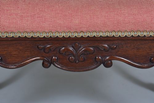 19TH CENTURY UPHOLSTERED MAHOGANY STOOL - ADDITIONAL PHOTO 4