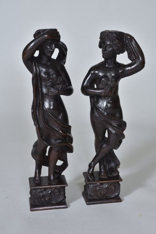 Pair of 18th Oak Carvings