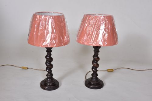 Pair of 19th Century Oak Lamp Bases
