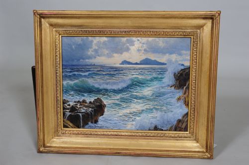 Oil on Canvas of Capri by Michele Federico (1884-1966 Naples)