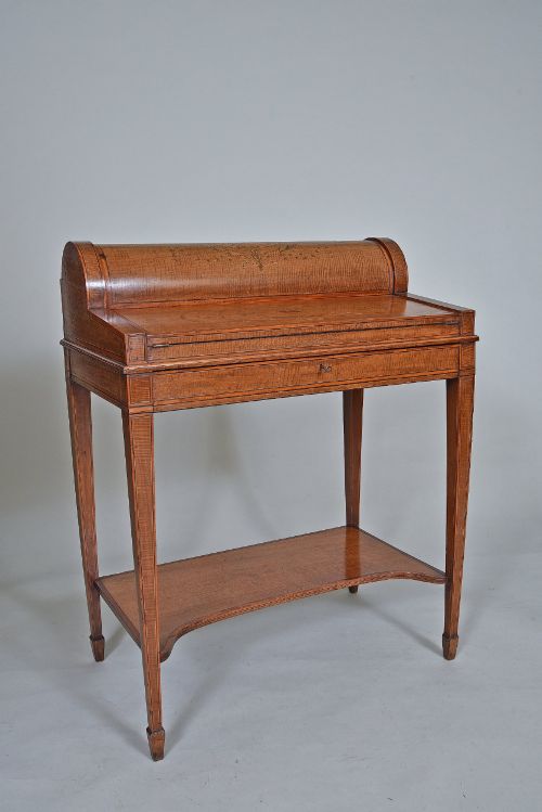 19th Century Satinwood Cylinder Bureau