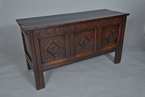 17th Century Carved Oak Coffer