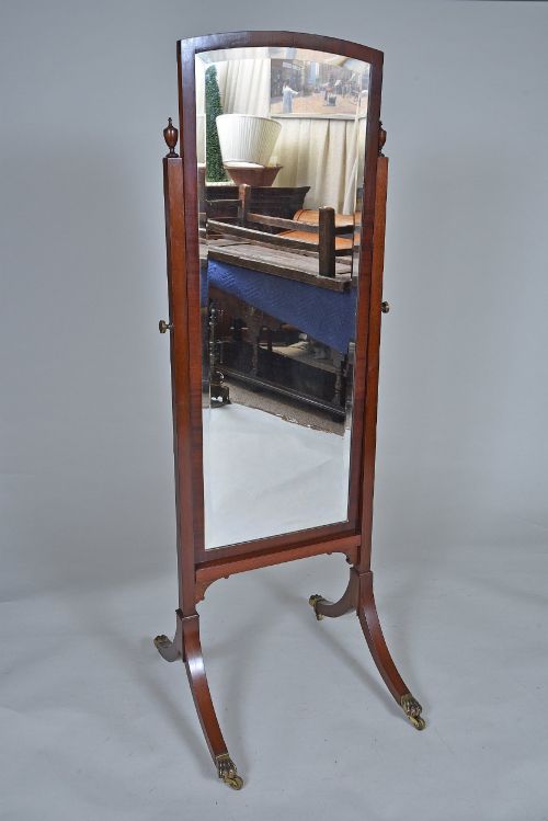 Edwardian Mahogany Cheval Mirror