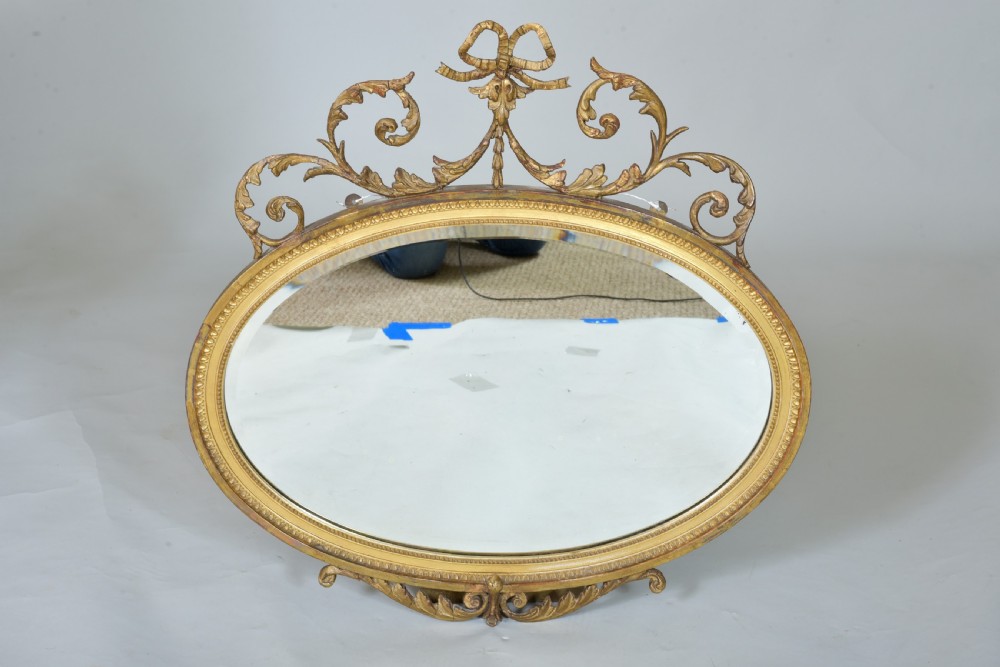 19th century Gilt Oval Mirror